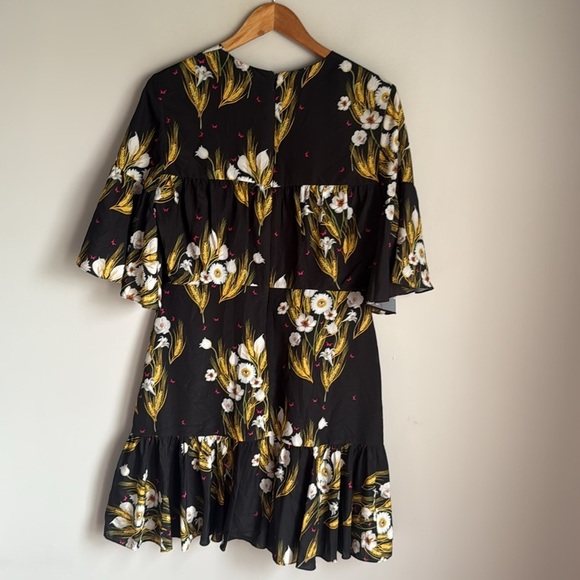 BORGO DE NOR DRESS ALBA BLACK FLORAL PRINT CREPE - Picture 8 of 13